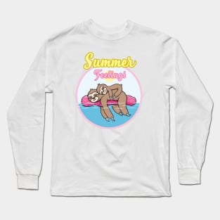 Sloth summer feelings Long Sleeve T-Shirt